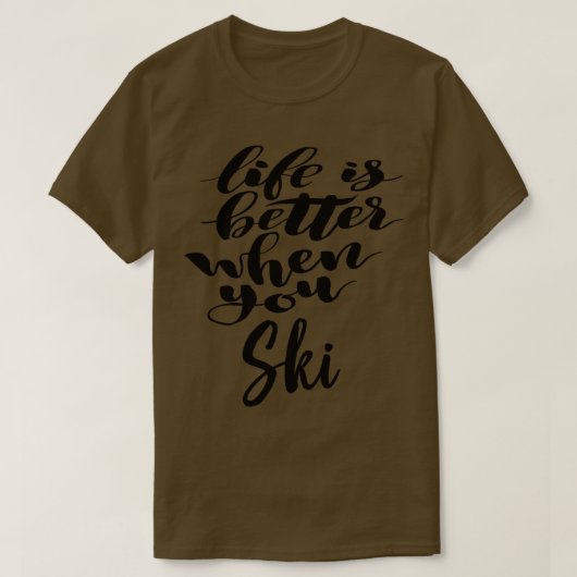 スキーをすると命が出る Tシャツ (デザイン正面)