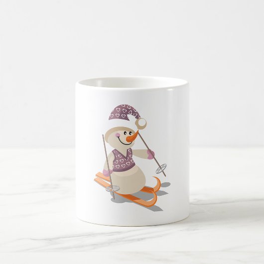スキーをする雪だるま コーヒーマグカップ