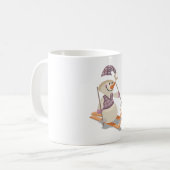 スキーをする雪だるま コーヒーマグカップ (正面左)