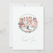 スキーをテーマにしたソーシャルクラブバチェロレッテ写真 サンキューカード (正面)