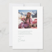 スキーをテーマにしたソーシャルクラブバチェロレッテ写真 サンキューカード (裏面)