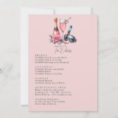 スキーをテーマにしたソーシャルクラブバチェロレッテ週末 招待状 (裏面)