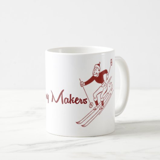 スキーをテーマにしたホットチョコレートマグ コーヒーマグカップ (正面右)