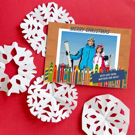 スキーをテーマにしたヴィンテージスキーの写真 シーズンカード