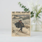 スキーを使用したアルパインポストメン ポストカード (スタンド正面)