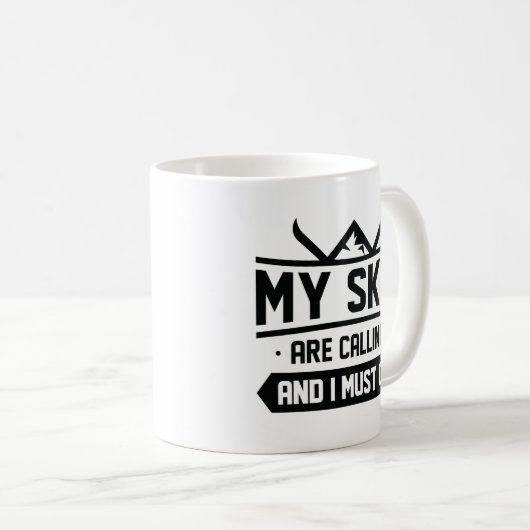 スキーを呼んで行かねばならない コーヒーマグカップ (正面右)
