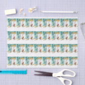 スキーを履いている女性 薄葉紙 (クラフト)