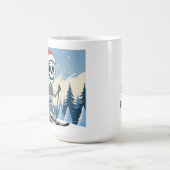 スキーを楽しむクリスマススケルトン  コーヒーマグカップ (中央)