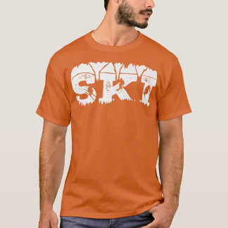スキーアイススキー冬スポーツ下り坂の雪L Tシャツ