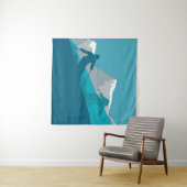 スキーアットマウンテンズスキーヤー抽象芸術イラストレーション タペストリー (インサイチュ(横))