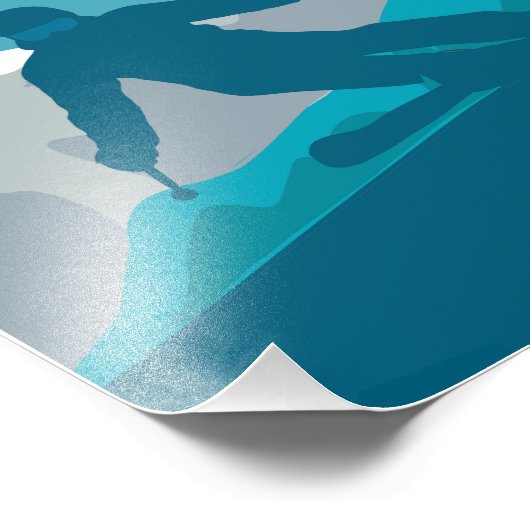 スキーアットマウンテンズスキーヤー抽象芸術イラストレーション フォトプリント            (角)