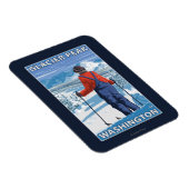 スキーアパージング – ワシントンGlacier Peak マグネット (右側)