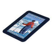 スキーアパージング – ワシントンGlacier Peak マグネット (左側)