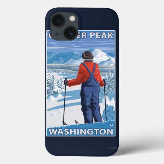 スキーアパージング – ワシントンGlacier Peak Case-Mate iPhoneケース (裏面)