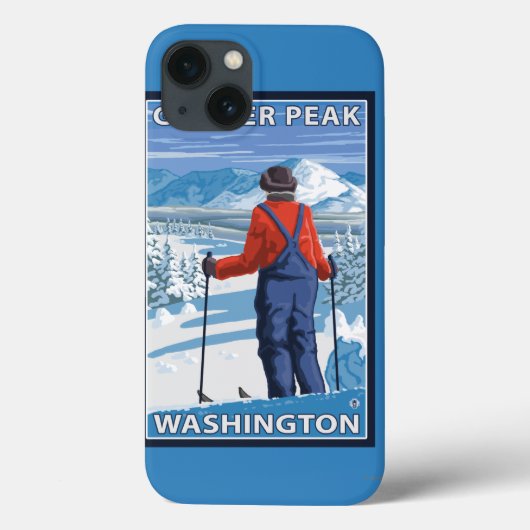 スキーアパージング – ワシントンGlacier Peak Case-Mate iPhoneケース (裏面)