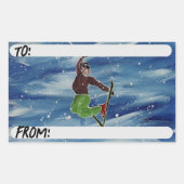 スキーアートギフトラベル 長方形シール (正面)