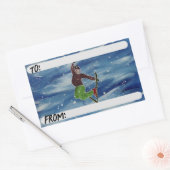 スキーアートギフトラベル 長方形シール (封筒)