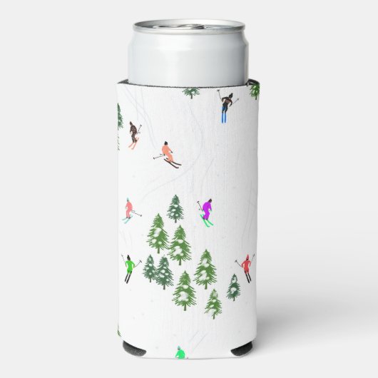 スキーイラストレーションスキーヤーズスキー スリム缶クーラー (Seltzer裏面)