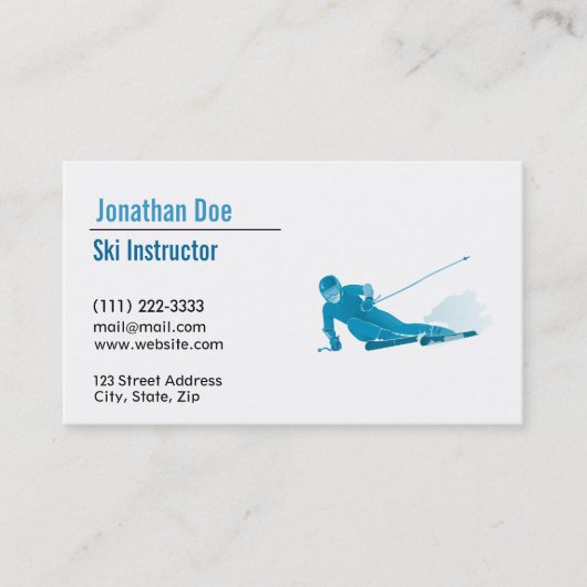 スキーインストラクターの名刺 名刺 (正面)