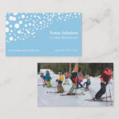 スキーインストラクターの雪および写真の名刺 名刺 (正面/裏面)