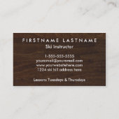 スキーインストラクターのSnowy山の名刺 名刺 (裏面)