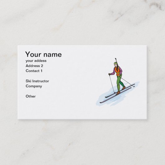スキーインストラクター名刺 名刺 (正面)
