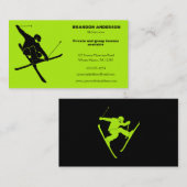 スキーインストラクター、スキーレッスン、スキーヤーレンタル 名刺 (正面/裏面)