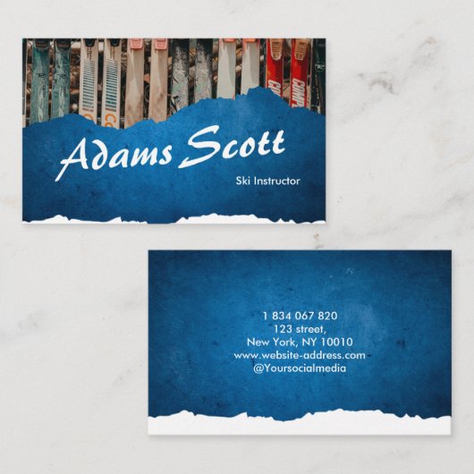 スキーインストラクター 名刺 (正面/裏面)