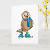 スキーウェアの鳥 カード (黄色い花)