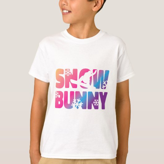スキーウサギ 雪ウサギ Tシャツ (正面)