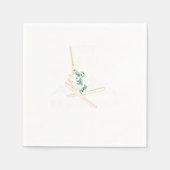 スキーエクストリームスポーツスキーマウンテンウィンタースポーツG スタンダードカクテルナプキン (正面)