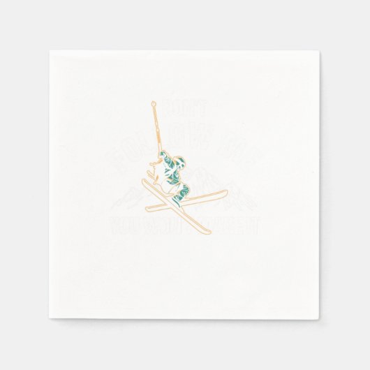 スキーエクストリームスポーツスキーマウンテンウィンタースポーツG スタンダードカクテルナプキン (正面)