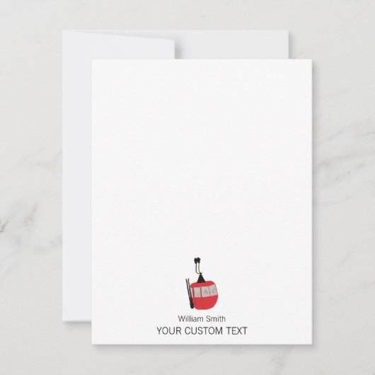 スキーエレガントリフトのスキーヤー用文房具 ノートカード (正面)