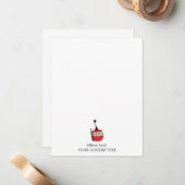 スキーエレガントリフトのスキーヤー用文房具 ノートカード (正面/裏面インサイチュ)