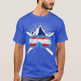 スキーオーストリアのスキーヤー国旗の冬の音色 Tシャツ