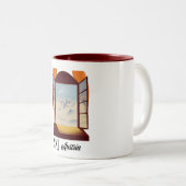 スキーオーストリアの窓旅行ポスター。 ツートーンマグカップ (正面右)