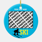 スキーオーナメントは写真を加えます セラミックオーナメント (裏面)