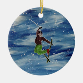 スキーオーナメント セラミックオーナメント