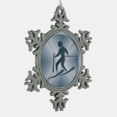 スキーオーナメント- SRF スノーフレークピューターオーナメント (左)