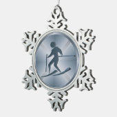 スキーオーナメント- SRF スノーフレークピューターオーナメント (右)