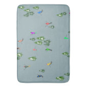 スキーオープニングクリスマススキーホリデースキーズブルー バスマット (正面縦)