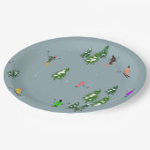 スキーオープニングクリスマススキーホリデースキーズブルー ペーパープレート (アングル)