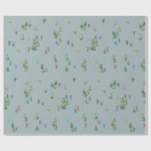 スキーオープニングクリスマススキーホリデースキーズブルー ラッピングペーパー (フラット)