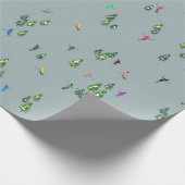 スキーオープニングクリスマススキーホリデースキーズブルー ラッピングペーパー (角)