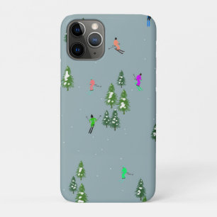 スキーオープニングクリスマススキーホリデースキーズブルー iPhone 11 PROケース