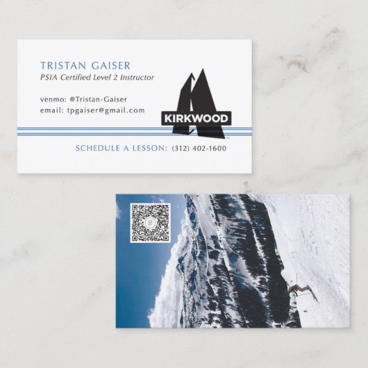スキーカスタムインストラクター用の名刺 名刺 (正面/裏面)
