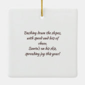 スキーカスタムファンキーモダンサンタ可愛いクリスマス セラミックオーナメント (裏面)