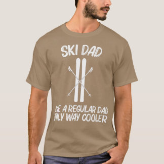 スキーカッコいいでパパ親父スキースキーヤーのスノーボード勝利 Tシャツ