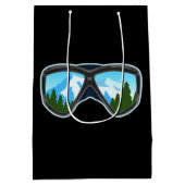 スキーカッコいいゴーグルスキープレーヤースノーボーディングスポーツ ミディアムペーパーバッグ (裏面)