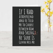 スキーカード おもしろ 女性スキーヤー スキー ウィンタースポーツ カード (黄色い花)